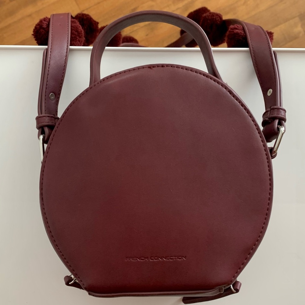 NWOT French Connection Round Pompom Crossbody Bag